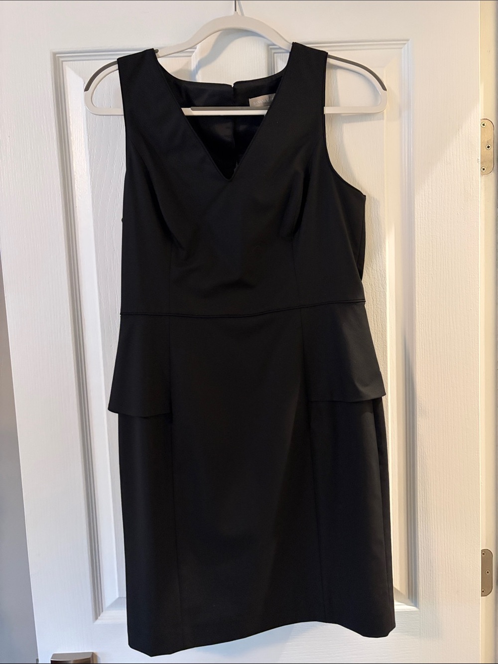 Banana Republic Black V-Neck Peplum Midi Dress
